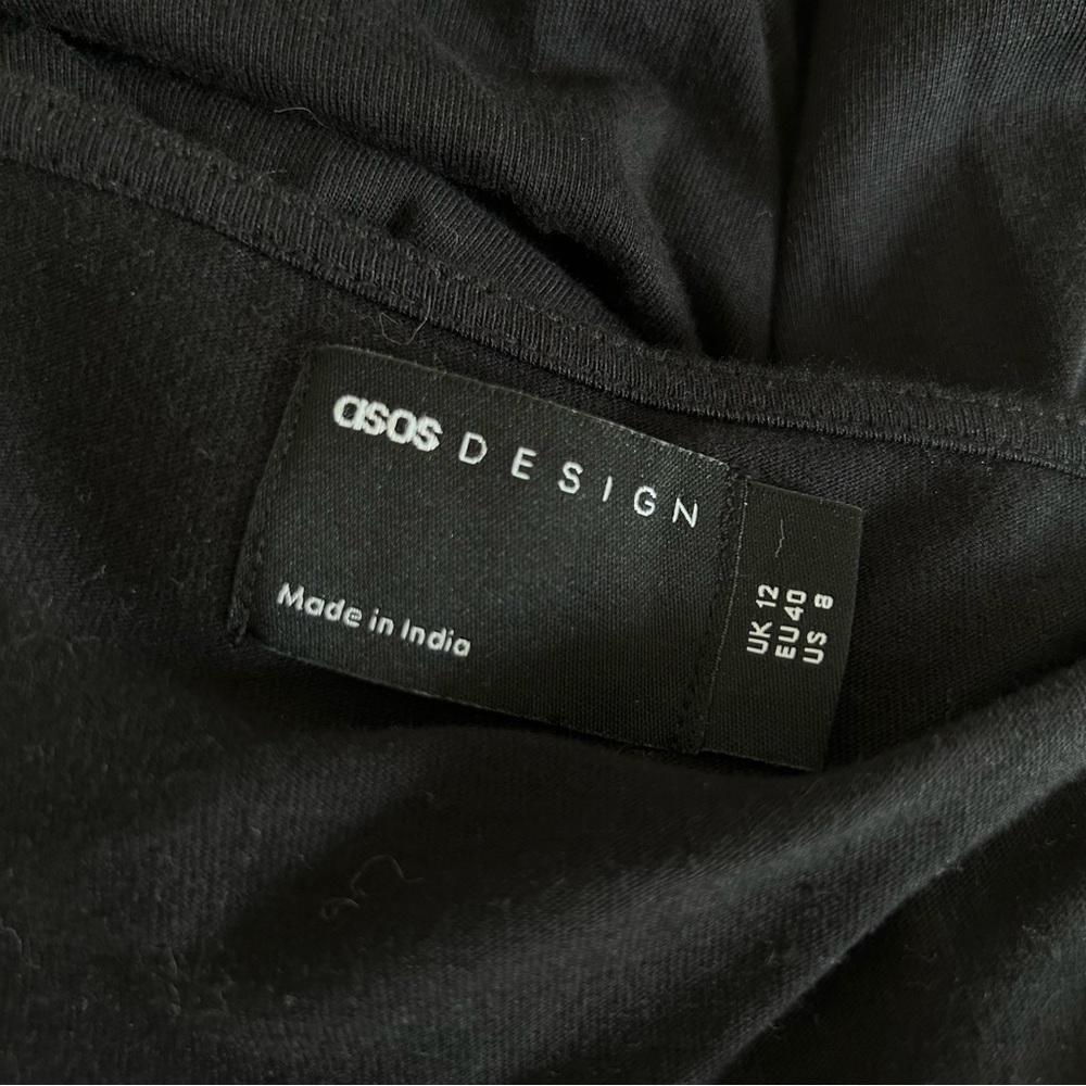 ASOS DESIGN button front embroidered tea jumpsuit in black - Picture 8 of 12